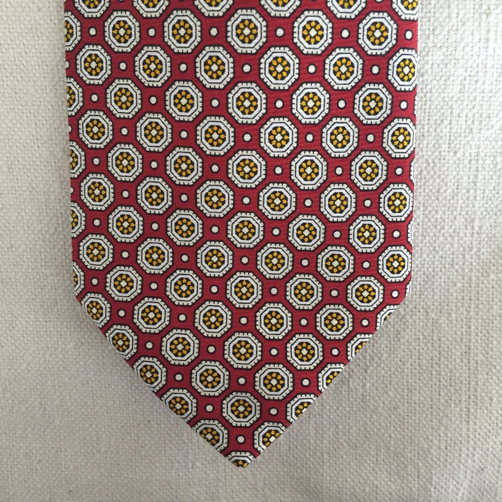 Nina Ricci Authentic 100% Silk Red/Cream Men’s Tie